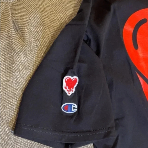 Emotionally Unavailable Hermess Black Champion Short Sleeve Designer T-Shirt MED - Picture 4 of 6
